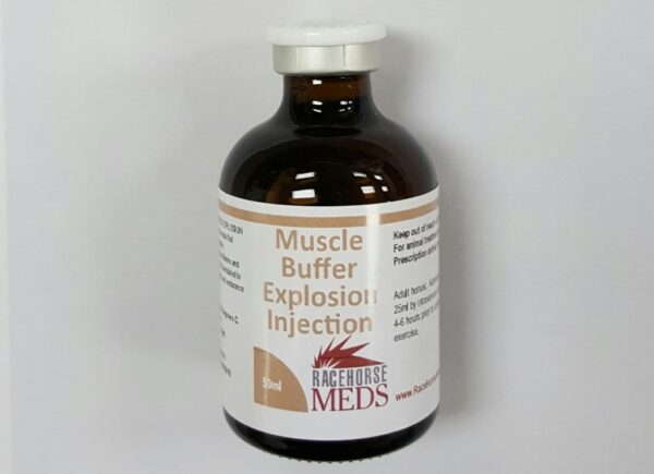 muscle buffer explosion injection Compare to the active ingredient is used for the perfomace deficiency in racehorses, dogs and camels.